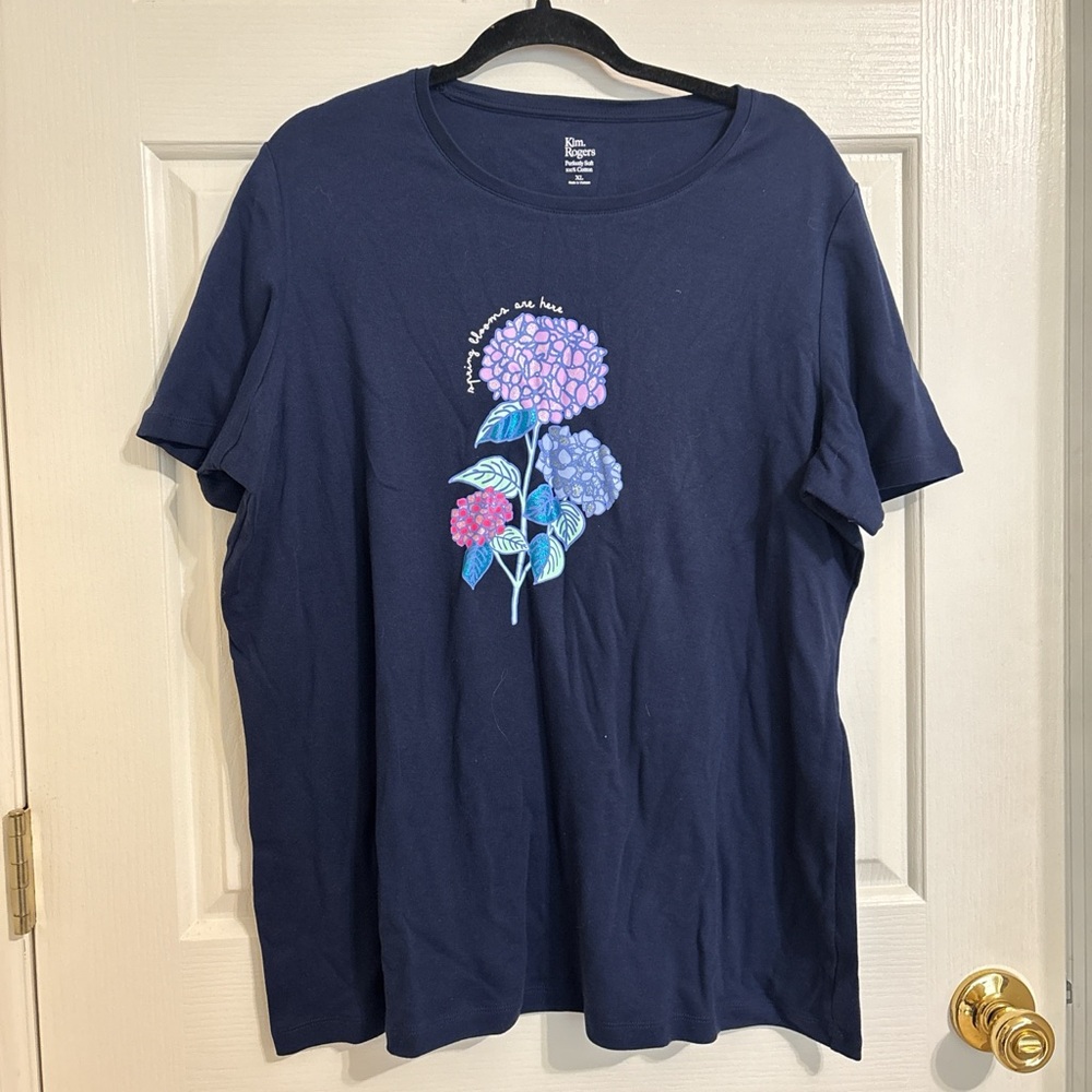 Kim Rogers Navy Crewneck Cotton Tee